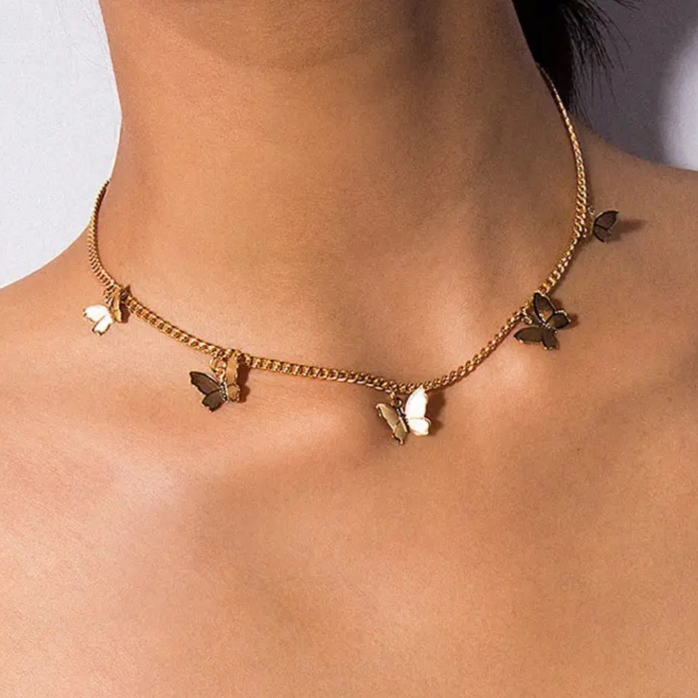 Gold Filled Butterfly Necklace
